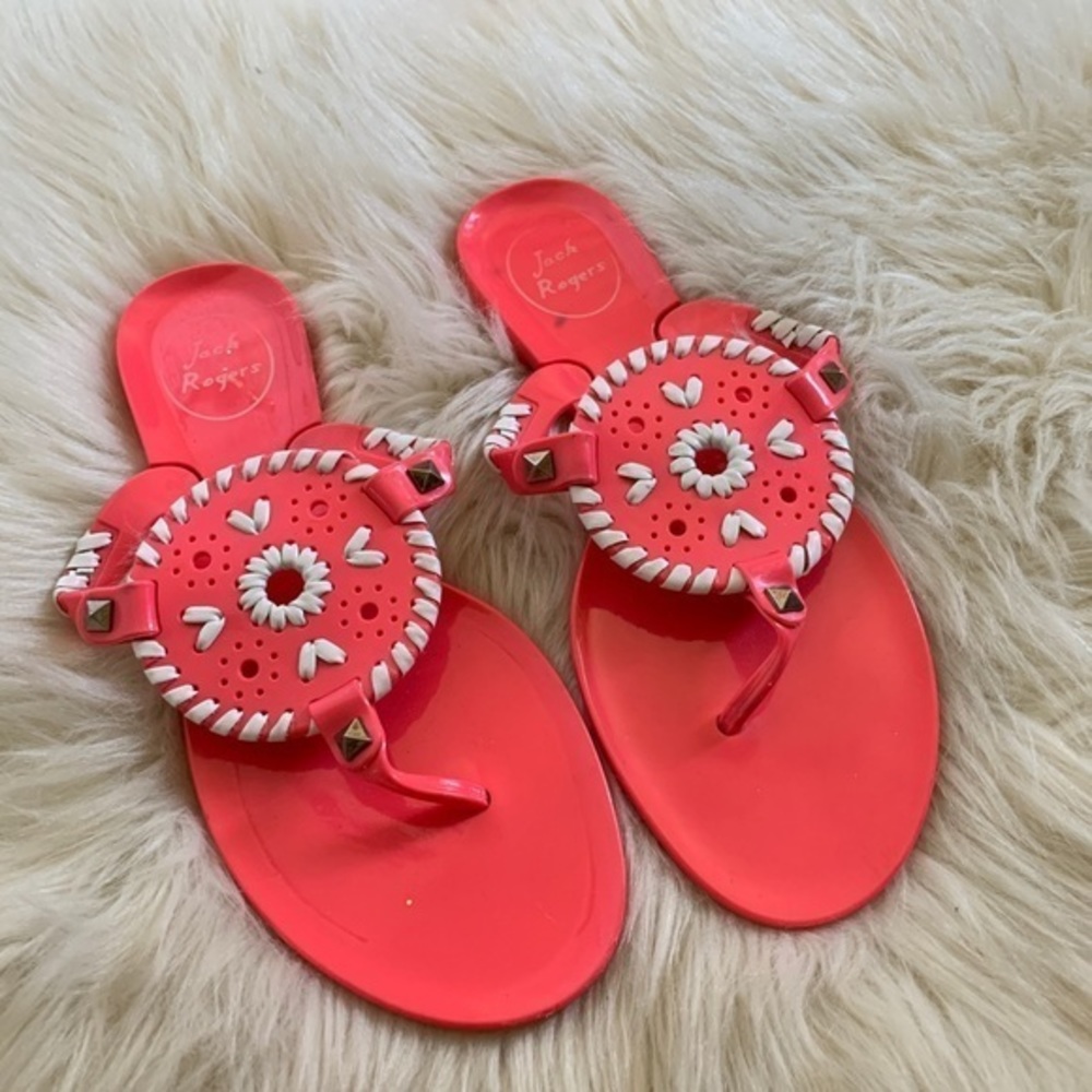 Jack Rogers jelly pink coral sandals‎ size 6